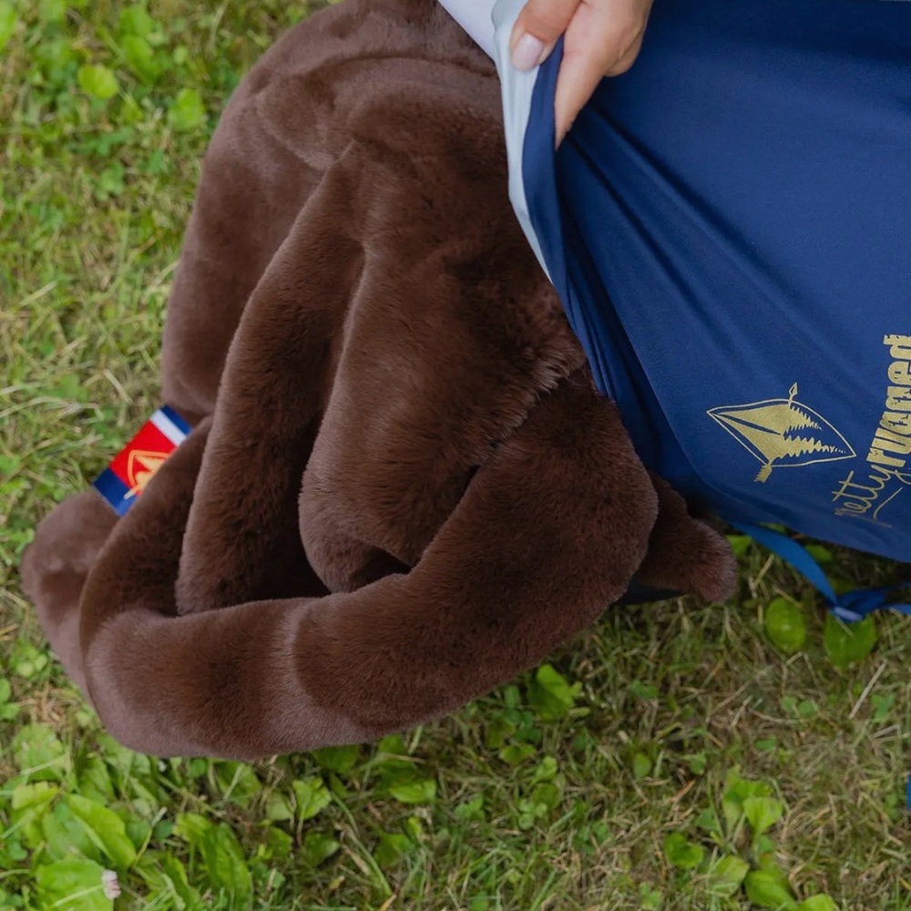 BRAND NEW Pretty Rugged Large Brown Faux Fur Outdoor Blanket